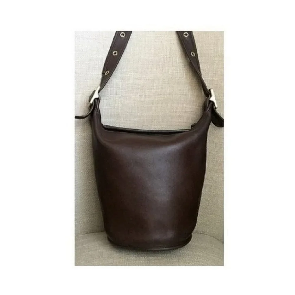 COACH Vintage Helen's Legacy Brown Leather Bucket Bag Purse 9953